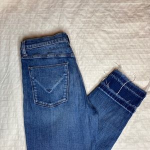 Cropped straight denim Hudson jeans.